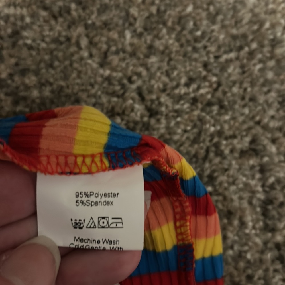 Rainbow Stripe Halter Crop Top New Pride - Picture 4 of 10
